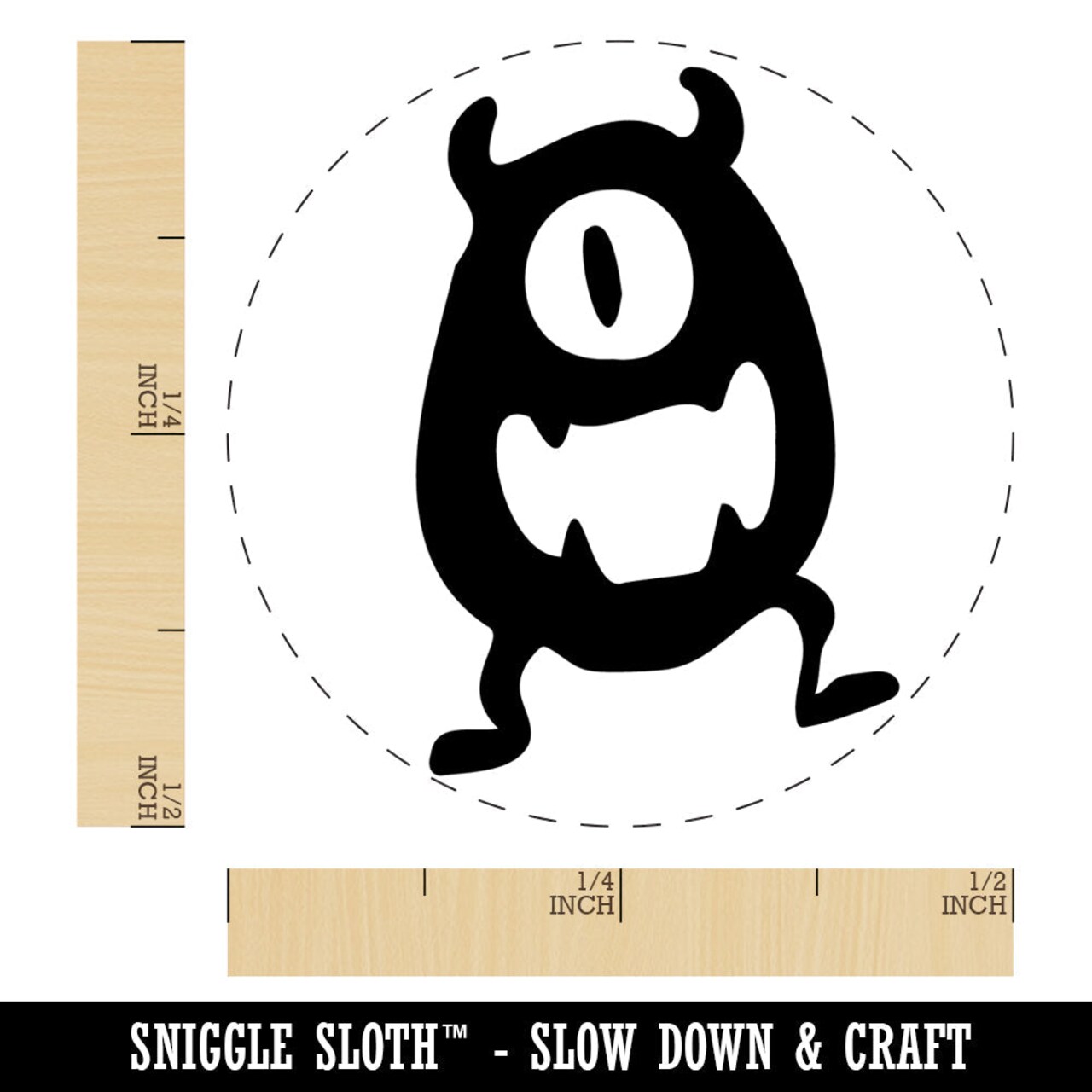 One Eyed Monster Creature Rubber Stamp for Stamping Crafting Planners